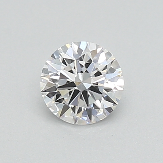 0.33-carat round diamond with E color, null cut, and VVS1 clarity.