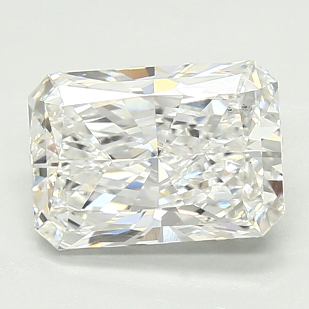 1.72-carat radiant diamond with E color, null cut, and VS2 clarity.