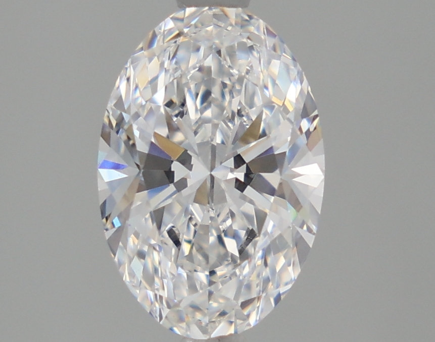 2.09-carat oval diamond with D color, null cut, and VVS2 clarity.
