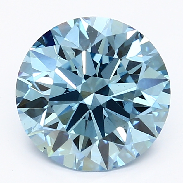 2.19-carat round diamond with null color, null cut, and VS2 clarity.