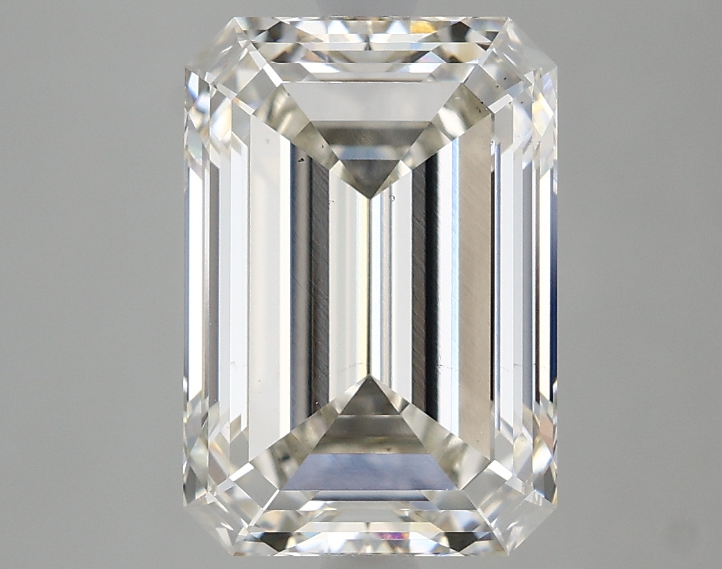 Actual 5.03 carat H Emerald lab-grown diamond