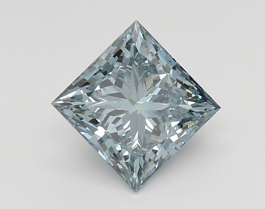2.13-carat princess diamond with null color, null cut, and VVS2 clarity.