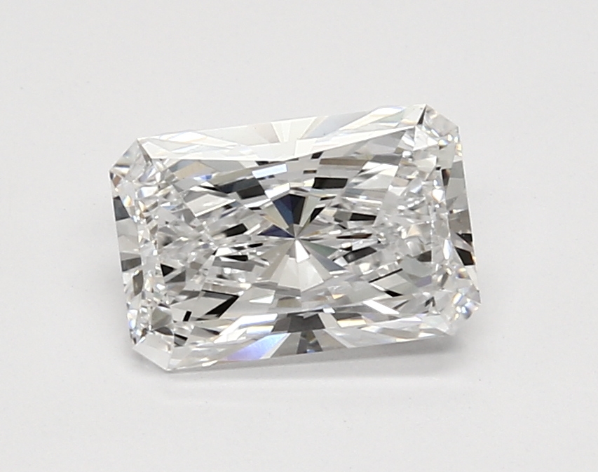 1.71-carat radiant diamond with D color, null cut, and VS1 clarity.