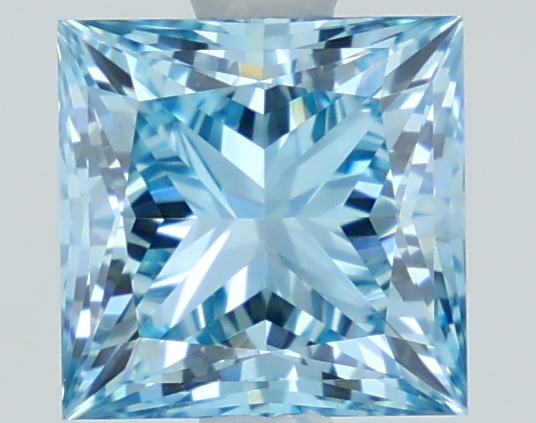 1.59-carat princess diamond with null color, null cut, and VVS2 clarity.