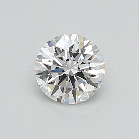 0.32-carat round diamond with E color, null cut, and VVS1 clarity.
