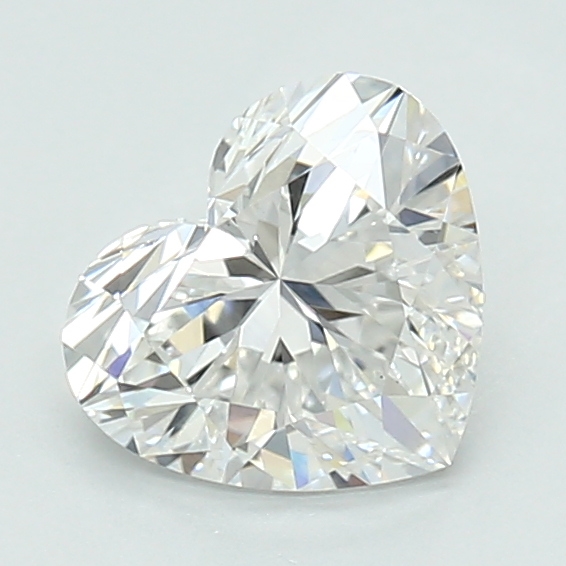0.99-carat heart diamond with E color, null cut, and VS1 clarity.