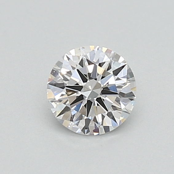 0.33-carat round diamond with E color, null cut, and VVS2 clarity.