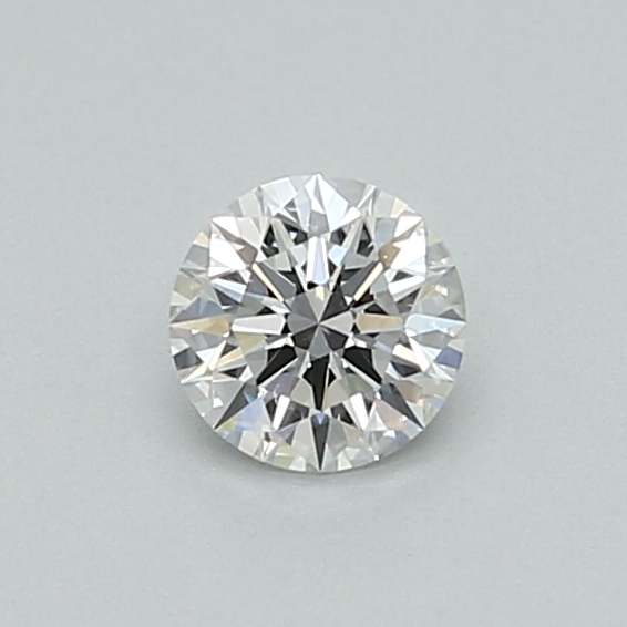 0.34-carat round diamond with E color, null cut, and VVS1 clarity.