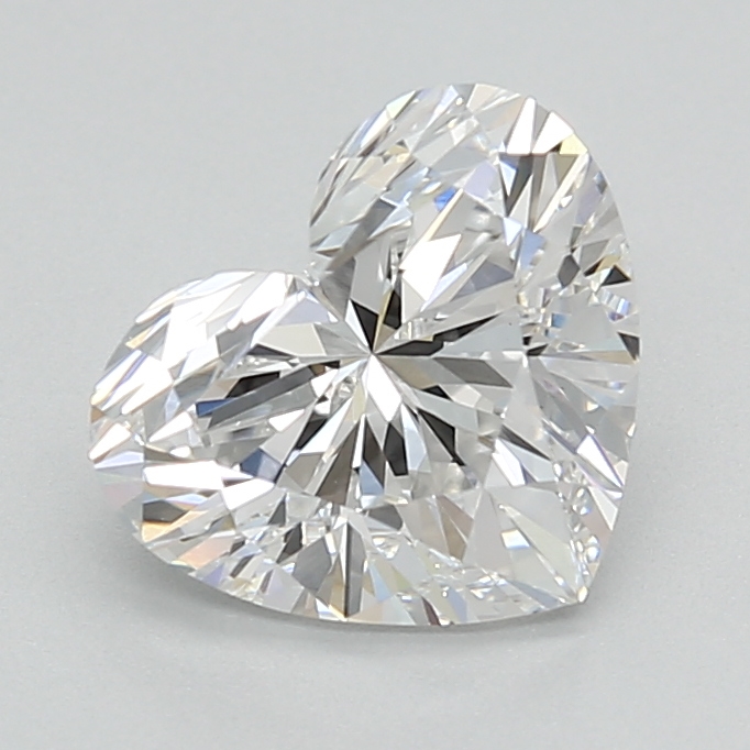 1.64-carat heart diamond with E color, null cut, and VVS2 clarity.