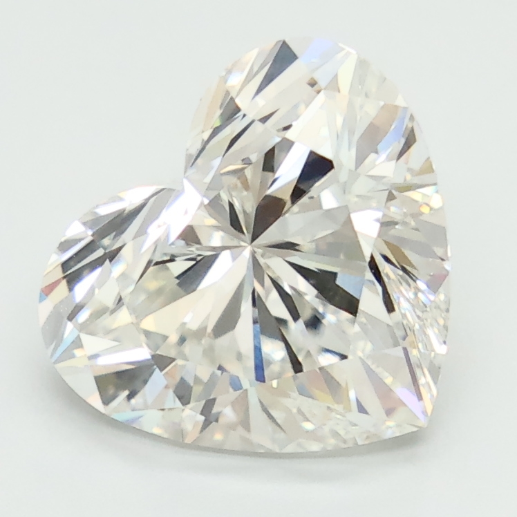 3.5-carat heart diamond with F color, null cut, and VVS2 clarity.