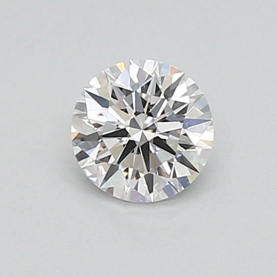 0.34-carat round diamond with E color, null cut, and VVS1 clarity.