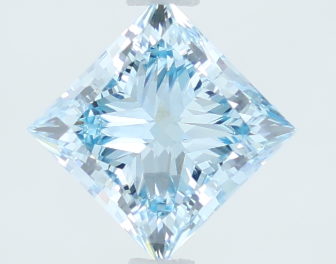 1.5-carat princess diamond with null color, null cut, and VVS2 clarity.