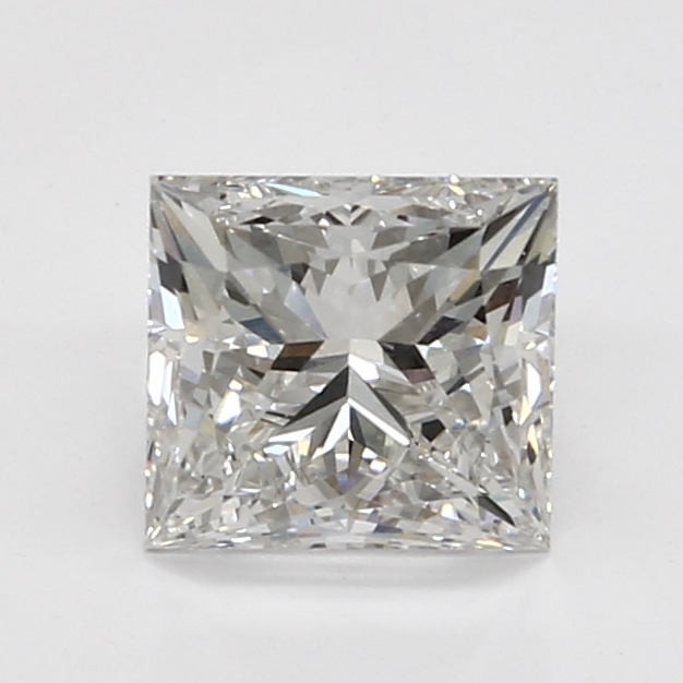 1.71-carat princess diamond with G color, null cut, and VVS2 clarity.