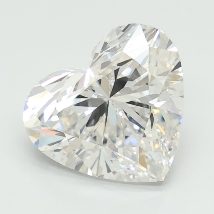 2.05-carat heart diamond with F color, null cut, and VS1 clarity.