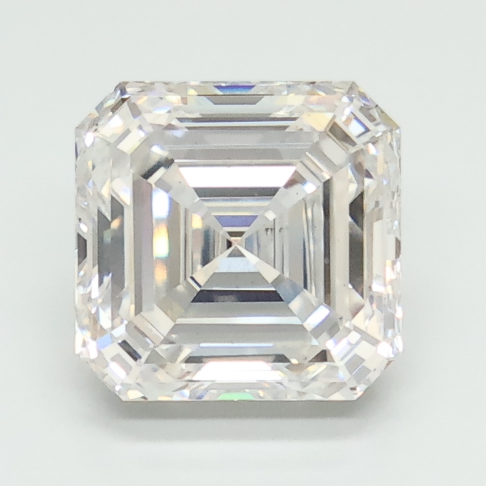 2.27-carat asscher diamond with E color, null cut, and VS2 clarity.