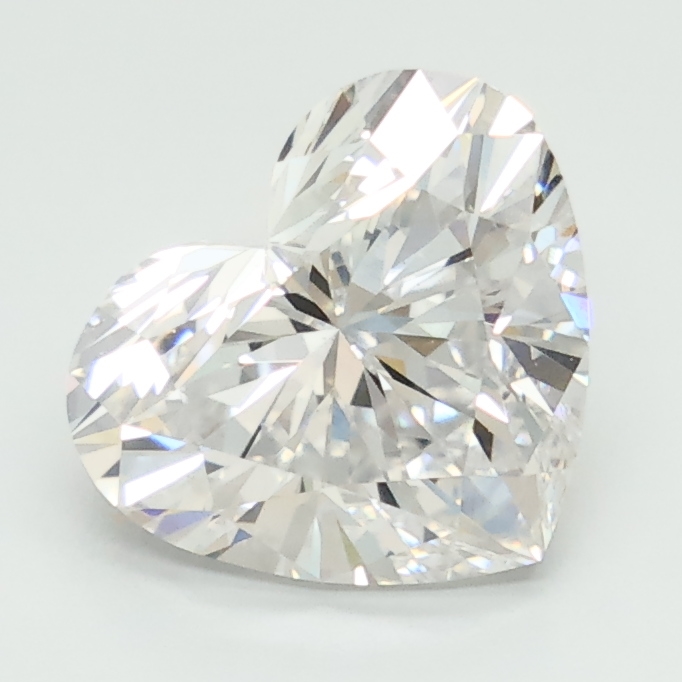 2.1-carat heart diamond with E color, null cut, and VS1 clarity.