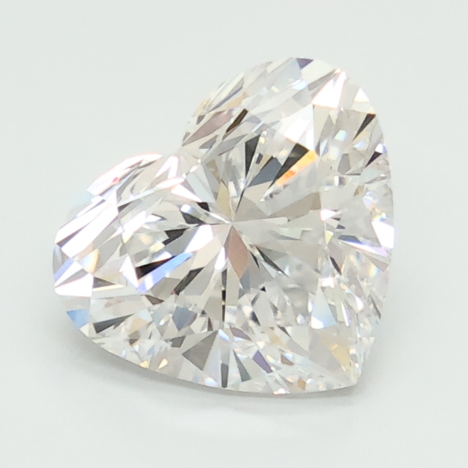 2.01-carat heart diamond with D color, null cut, and VS1 clarity.
