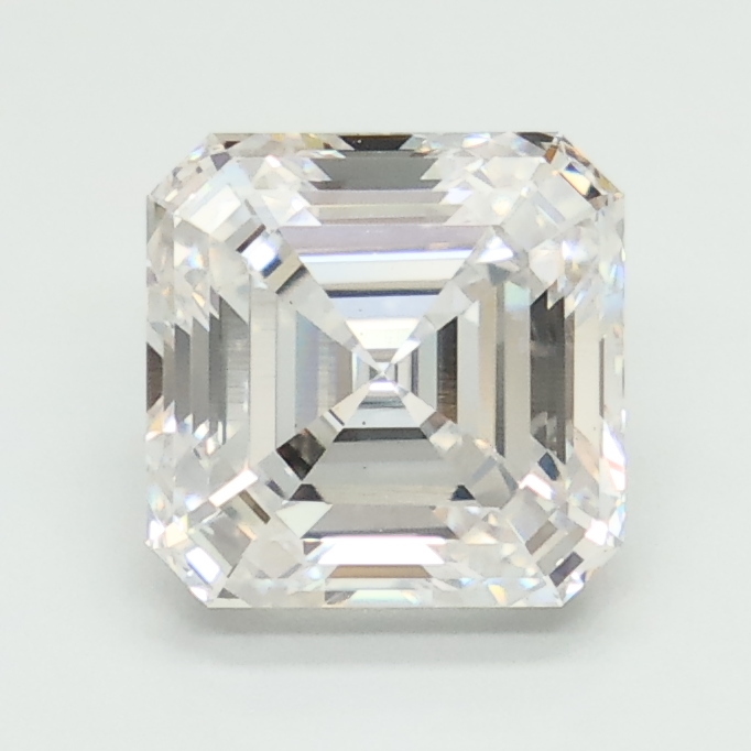 2.08-carat asscher diamond with D color, null cut, and VS1 clarity.