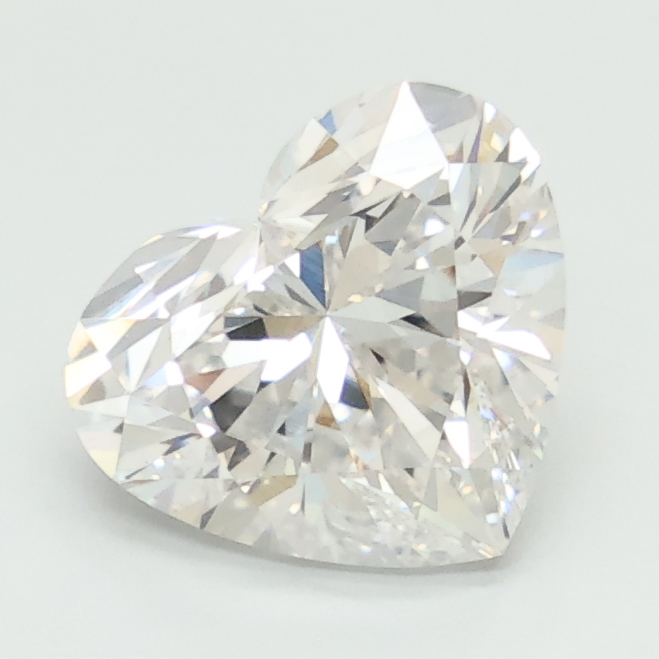 2.04-carat heart diamond with E color, null cut, and VS1 clarity.