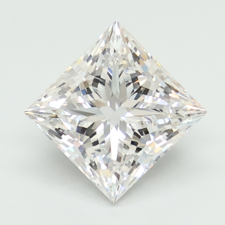 2.03-carat princess diamond with D color, null cut, and VS1 clarity.