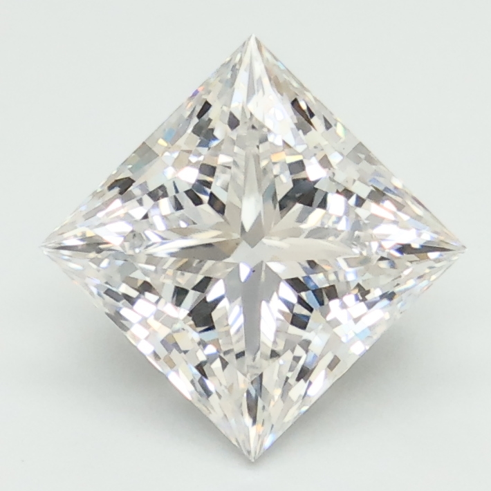 2.33-carat princess diamond with E color, null cut, and VS2 clarity.