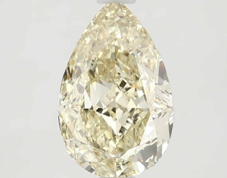 2.03-carat pear diamond with null color, null cut, and VVS2 clarity.