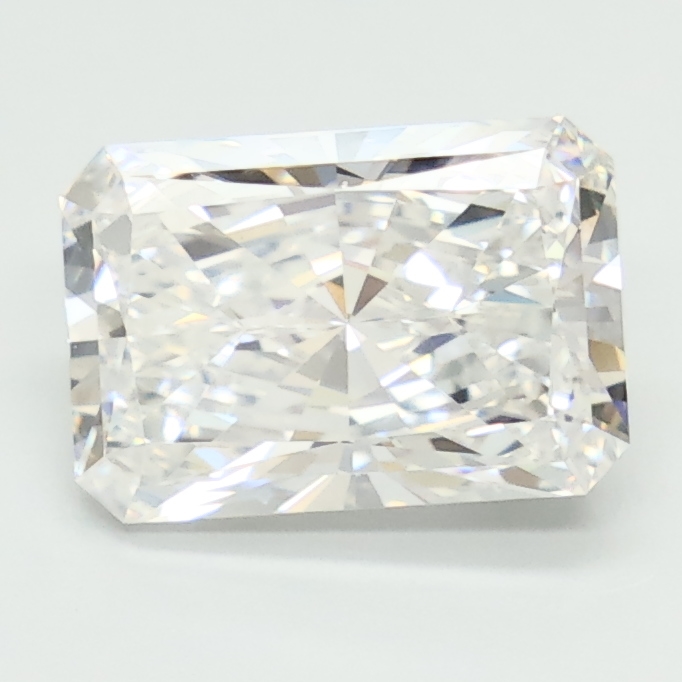 2.09-carat radiant diamond with D color, null cut, and VVS2 clarity.