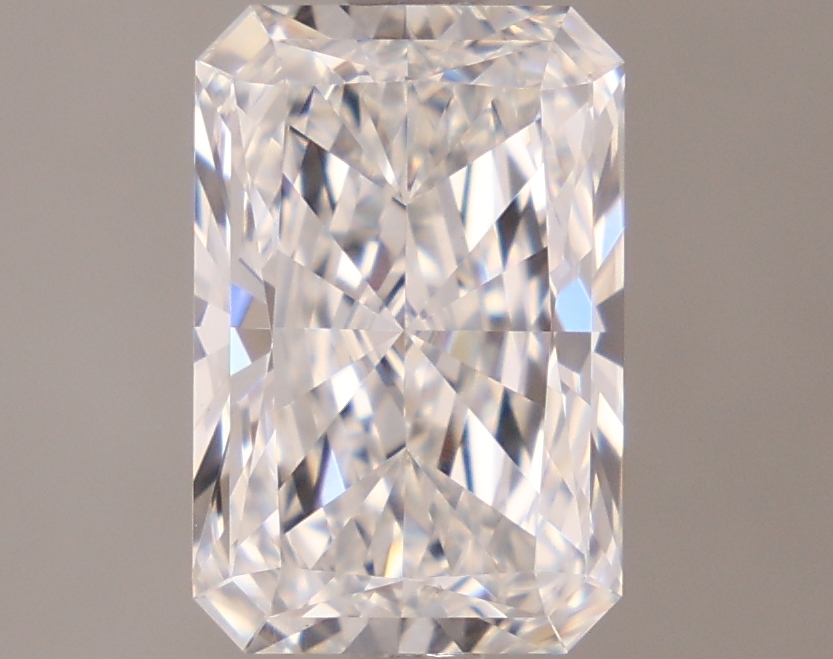 2.09-carat radiant diamond with D color, null cut, and VVS2 clarity.