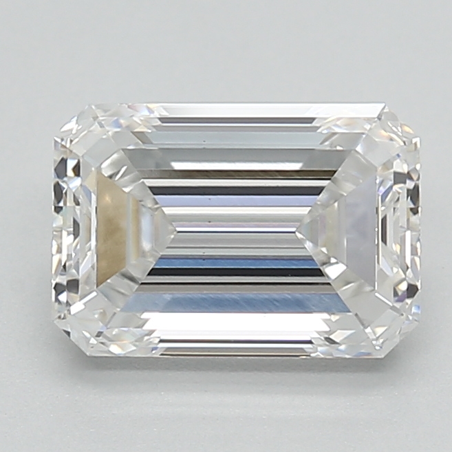 1.69-carat emerald diamond with E color, null cut, and VVS2 clarity.