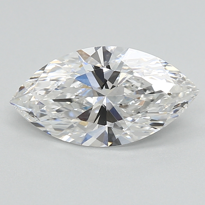 1.5-carat marquise diamond with E color, null cut, and VVS2 clarity.