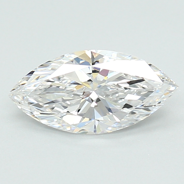 0.97-carat marquise diamond with D color, null cut, and VVS1 clarity.