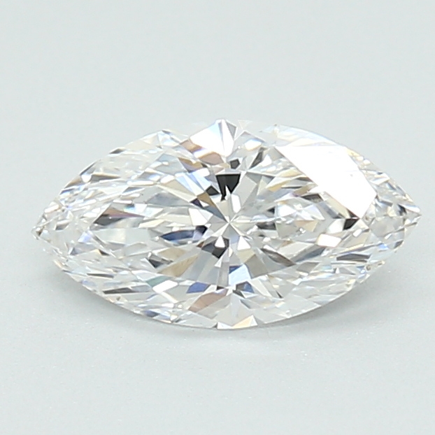 0.68-carat marquise diamond with D color, null cut, and VVS2 clarity.