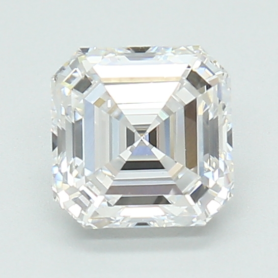 1.05-carat asscher diamond with D color, null cut, and IF clarity.
