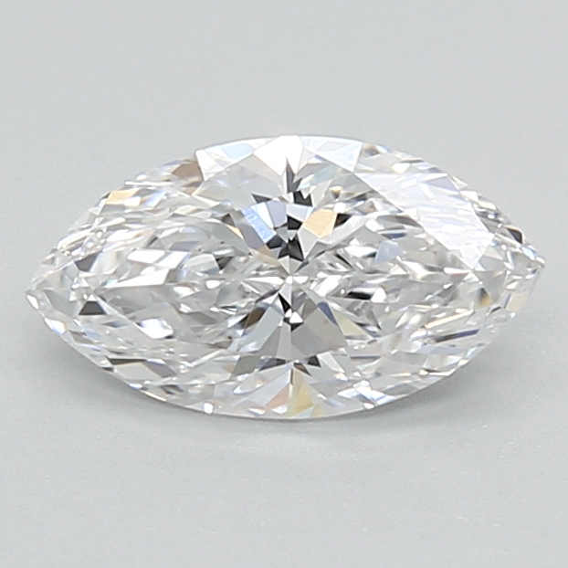 0.73-carat marquise diamond with D color, null cut, and VVS1 clarity.