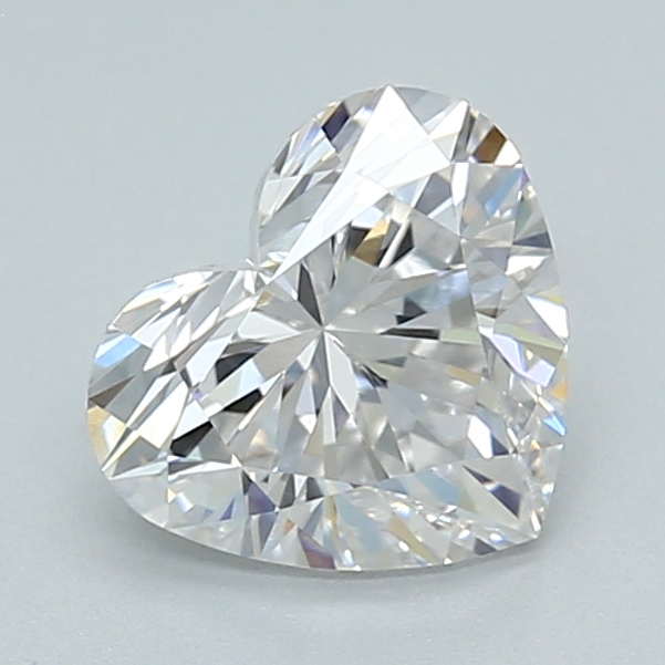 1.17-carat heart diamond with E color, null cut, and VVS1 clarity.