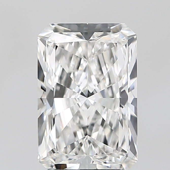 3.05-carat radiant diamond with E color, null cut, and VVS2 clarity.