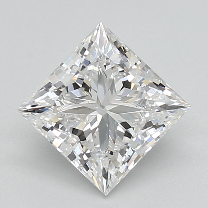 1.52-carat princess diamond with D color, null cut, and VS1 clarity.