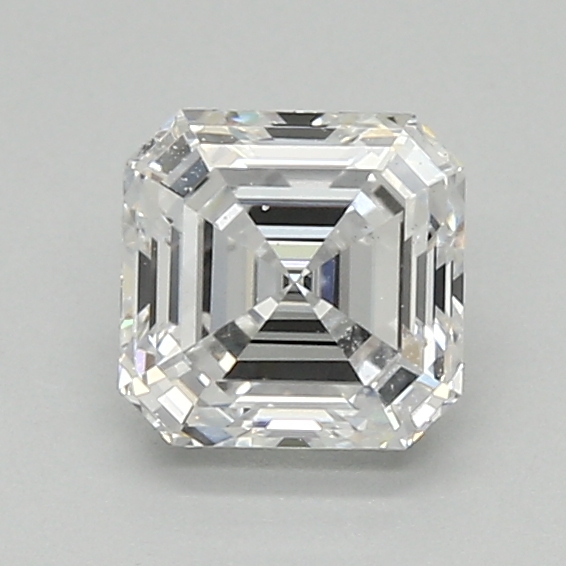 1.06-carat asscher diamond with D color, null cut, and VS1 clarity.