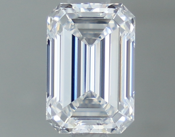 1.08-carat emerald diamond with D color, null cut, and VVS2 clarity.