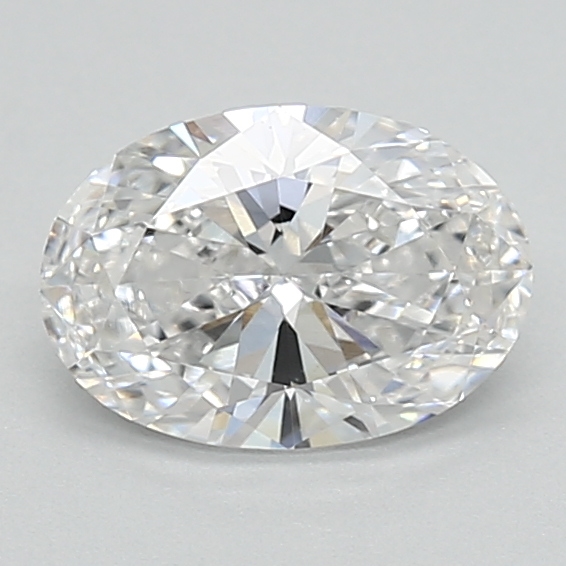0.83-carat oval diamond with D color, null cut, and VVS2 clarity.
