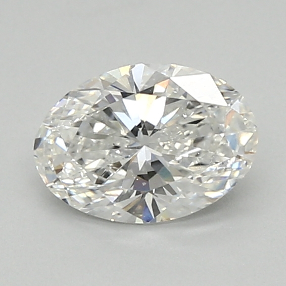 0.83-carat oval diamond with E color, null cut, and VVS2 clarity.