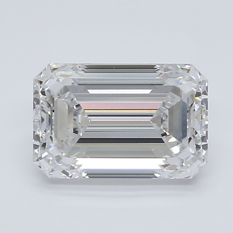 3.06-carat emerald diamond with D color, null cut, and VS1 clarity.