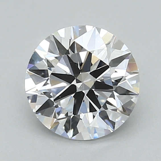 1.08-carat round diamond with D color, null cut, and VVS2 clarity.