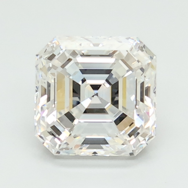 1.42-carat asscher diamond with E color, null cut, and VVS1 clarity.