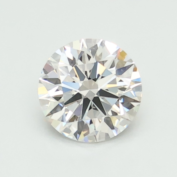 0.73-carat round diamond with E color, null cut, and VVS2 clarity.