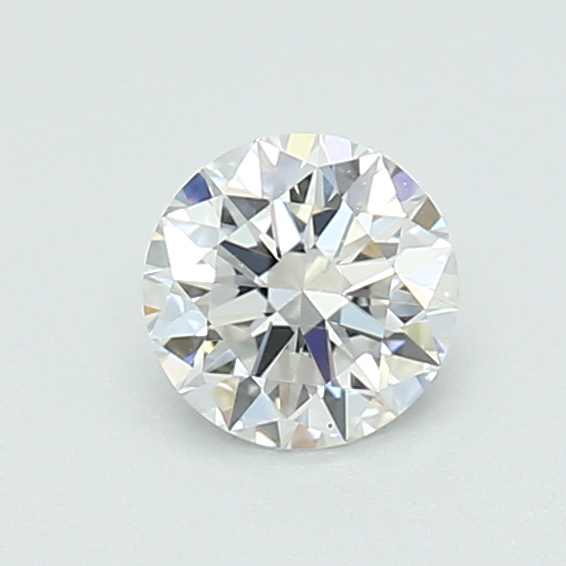 0.43-carat round diamond with E color, null cut, and VVS1 clarity.