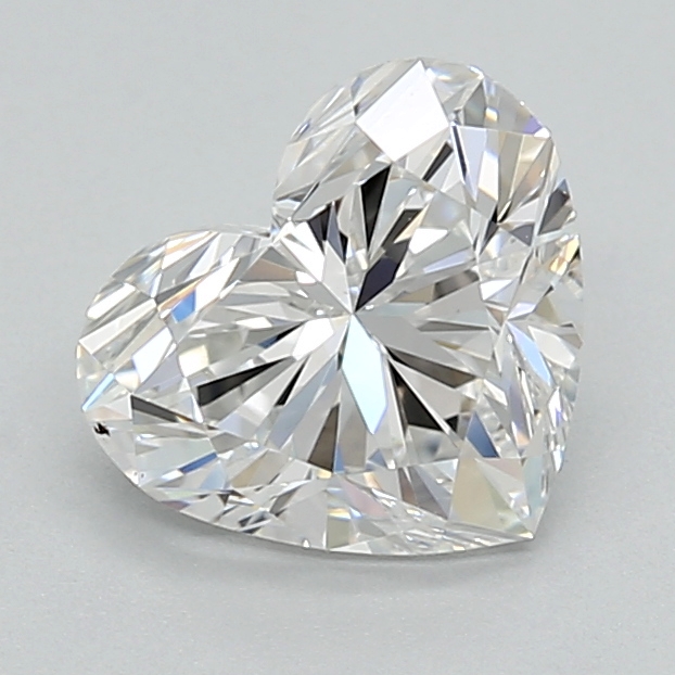 1.41-carat heart diamond with E color, null cut, and VVS2 clarity.