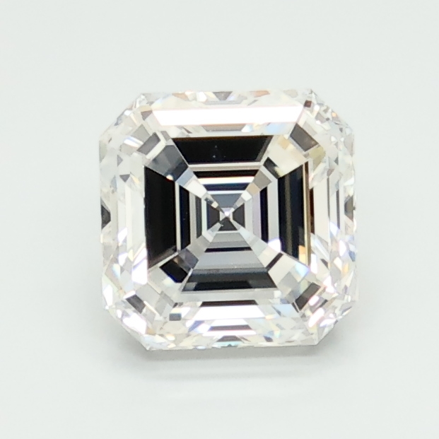 1.45-carat asscher diamond with E color, null cut, and VVS2 clarity.