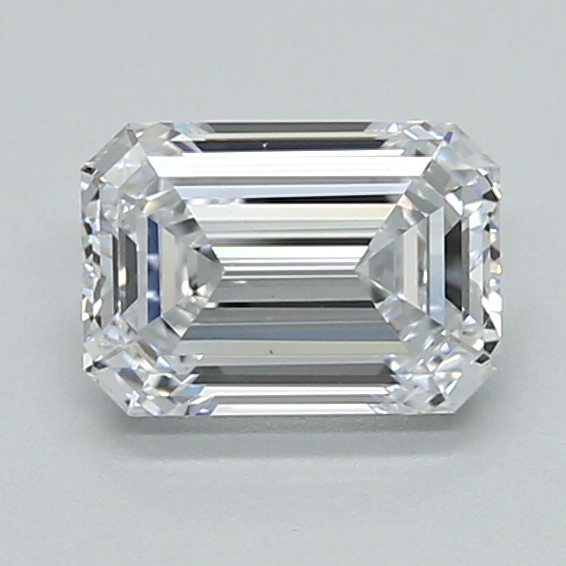 1.06-carat emerald diamond with E color, null cut, and VVS2 clarity.