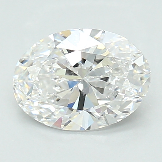 0.85-carat oval diamond with E color, null cut, and VVS2 clarity.